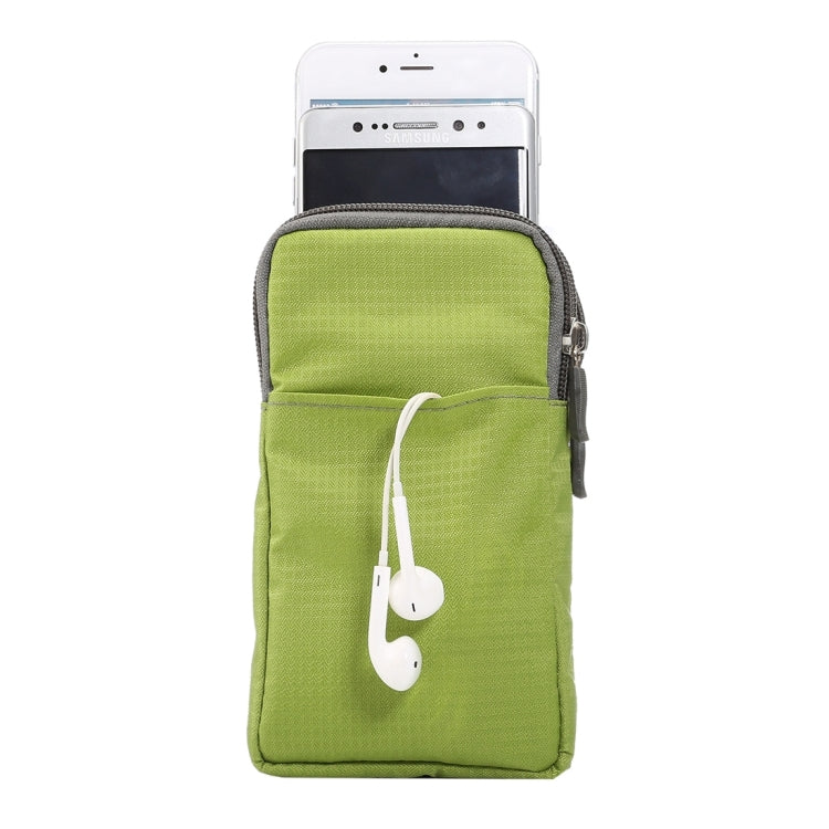 Universal Multi-function Plaid Texture Double Layer Zipper Sports Waist Bag / Shoulder Bag for iPhone X  & 7 & 7 Plus / Galaxy S9+ / S8+ / Note 8 / Sony Xperia Z5 / Huawei Mate 8, Size: 16.5 x 9.0 x 3.0cm