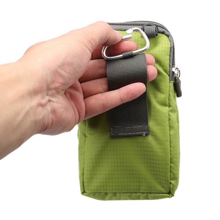 Universal Multi-function Plaid Texture Double Layer Zipper Sports Waist Bag / Shoulder Bag for iPhone X  & 7 & 7 Plus / Galaxy S9+ / S8+ / Note 8 / Sony Xperia Z5 / Huawei Mate 8, Size: 16.5 x 9.0 x 3.0cm