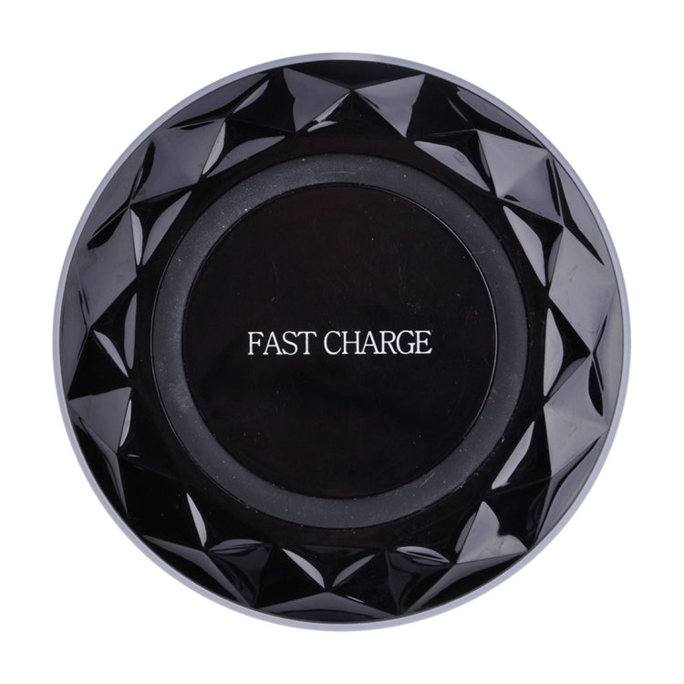 DC5V Input Diamond Qi Standard Fast Charging Wireless Charger, Cable Length: 1m, DC5V, DC5V Black