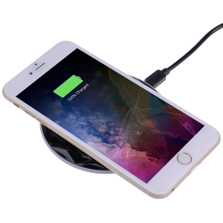 DC5V Input Diamond Qi Standard Fast Charging Wireless Charger, Cable Length: 1m, DC5V, DC5V Black