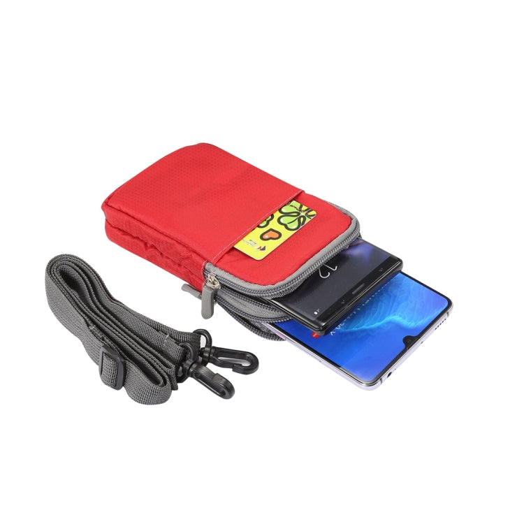 Multi-function Casual Sport Mobile Phone Double Zipper Waist Pack Diagonal Bag for 6.9 Inch or Below Smartphones