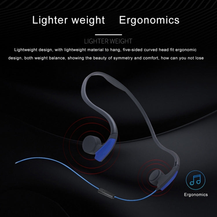 Rear Hanging Wire-Controlled Bone Conduction Outdoor Sports Headphone(Orange)