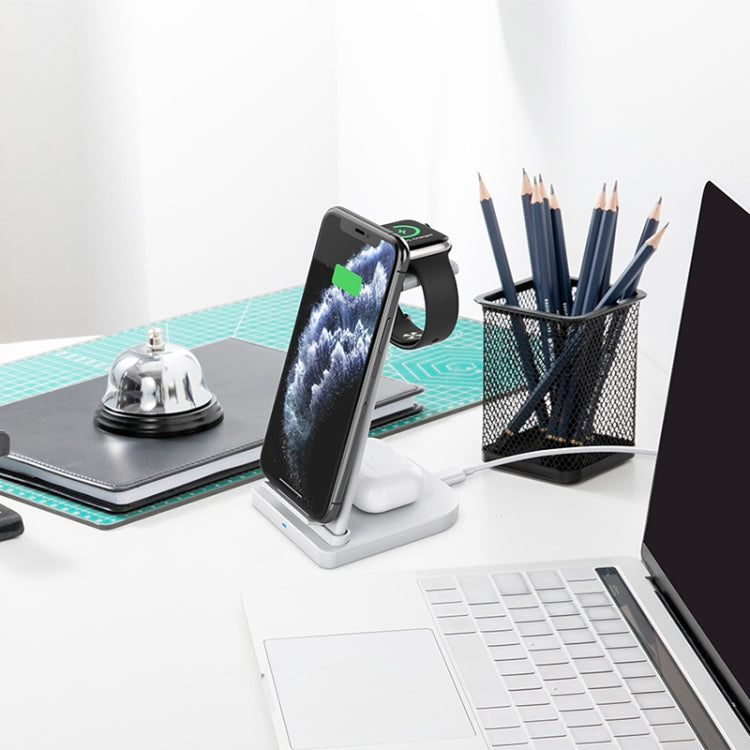 HQ-UD21 3 in 1 Folding Mobile Phone Watch Multi-Function Charging Stand Wireless Charger for iPhones & Apple Watch & Airpods, HQ-UD21