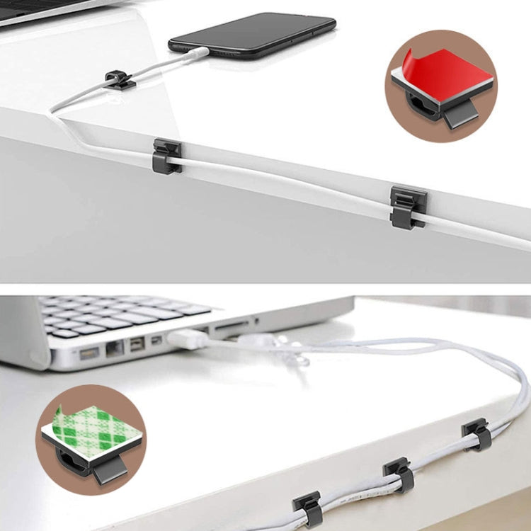 HG2392 50 PCS Desktop Data Cable Organizer Fixing Clip, Gum Type: Acrylic, 50 PCS / Acrylic