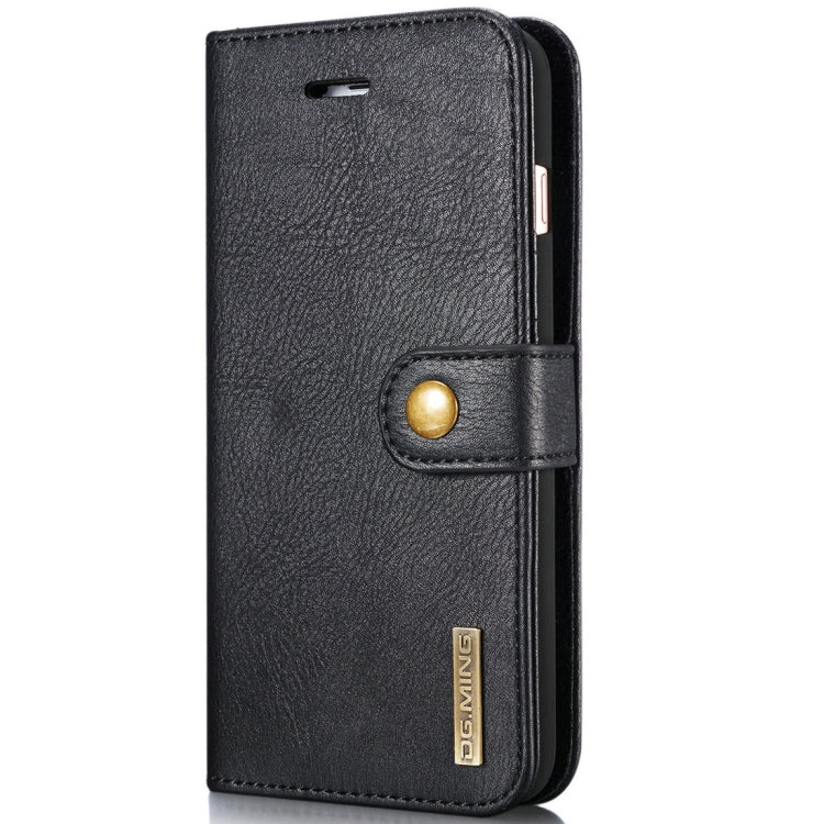 DG.MING Detachable Magnetic Flip Case with Holder & Card Slots for iPhone 8 Plus / 7 Plus (Black)