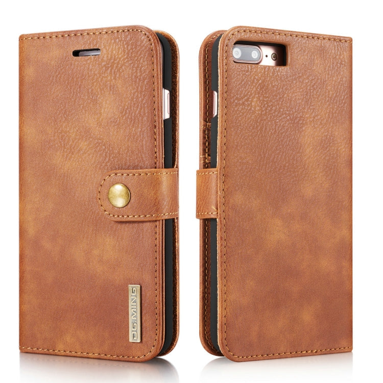 DG.MING for iPhone 8 Plus & iPhone 7 Plus Crazy Horse Texture Horizontal Flip Detachable Magnetic Protective Case with Holder & Card Slots & Wallet, iPhone 8P & 7P