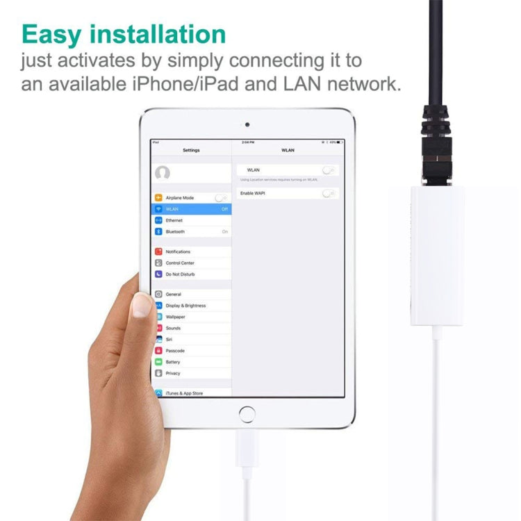 QTS-LAN8152B 1m 8 Pin to RJ45 Ethernet LAN Network Adapter Cable(White)