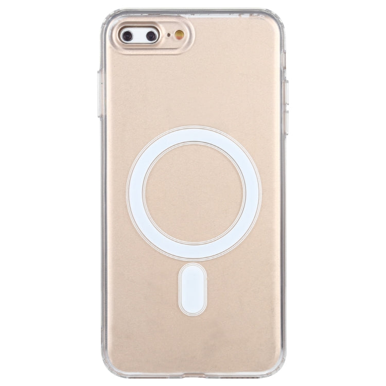 For iPhone 7 Plus / 8  Plus Magsafe Case Simple Magnetic Ring All-inclusive Clear Crystal Acrylic PC +TPU Shockproof Case, For iPhone 7 Plus