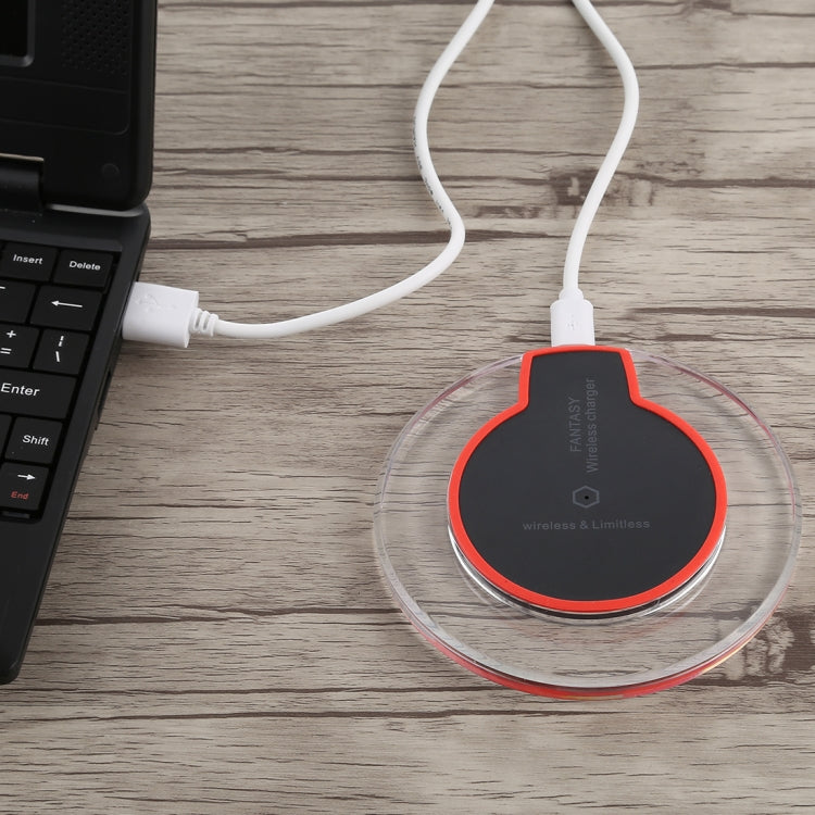 FANTASY 5V 1A Output Qi Standard Ultra-thin Wireless Charger with Charging Indicator, Support QI Standard Phones, FANTASY 5V 1A, FANTASY White
