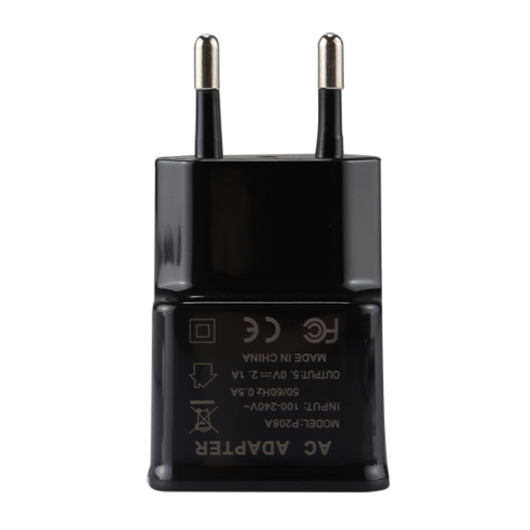 For iPhone 5V 2.1A Intellgent Identification USB Charger with 1m USB to 8 Pin Charging Cable, EU Plug