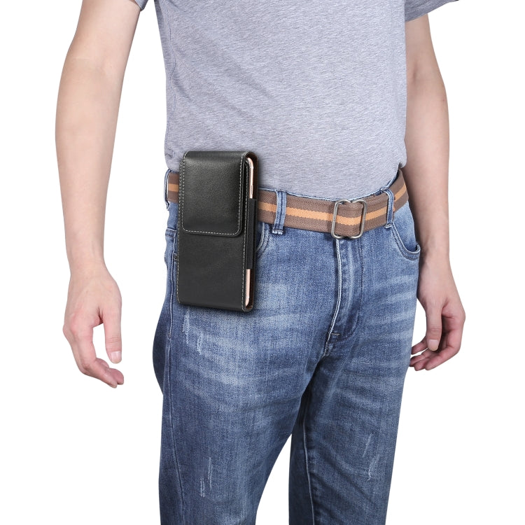 6.0 inch Universal Vertical Lambskin Texture Waist Bag  for iPhone XS Max, Galaxy S10+, Huawei P30 Pro