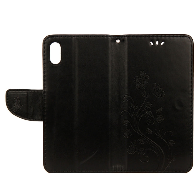 For iPhone XR Embossed Butterfly Pattern Horizontal Flip Leather Case with Card Slot & Holder & Wallet & Lanyard, For XR