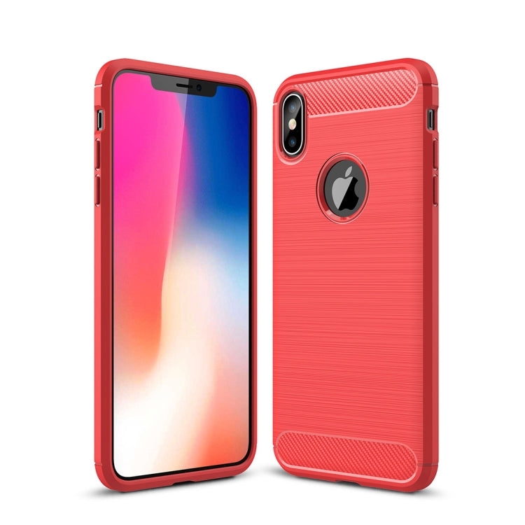For iPhone XS Max Brushed Texture Carbon Fiber Shockproof TPU Protective Back Case, For iPhone XS Max, For XS Max