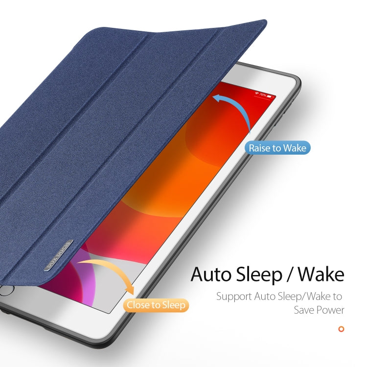 For iPad 10.2 DUX DUCIS Domo Series Horizontal Flip Magnetic PU Leather Case with Three-folding Holder & Pen Slot & Sleep / Wake-up Function, For iPad 10.2