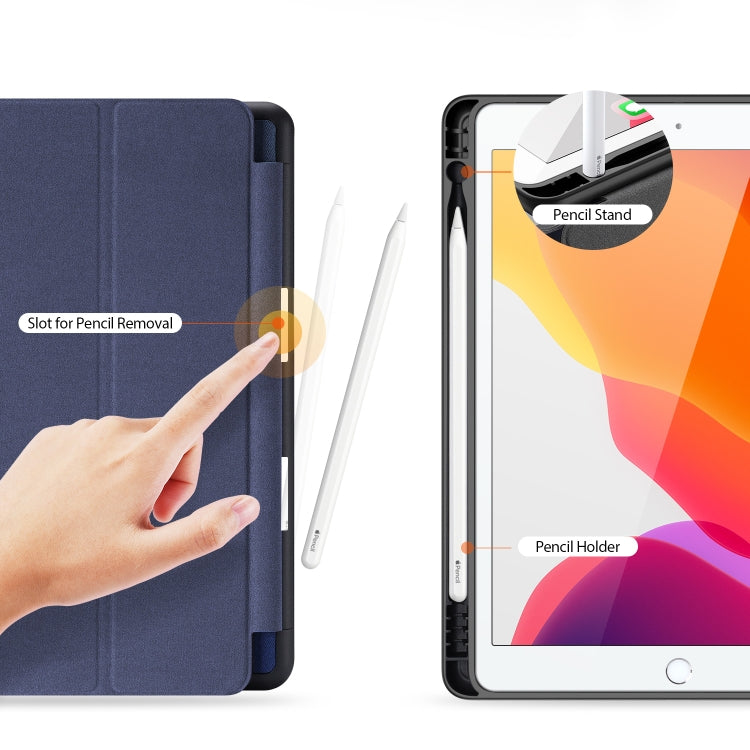 For iPad 10.2 DUX DUCIS Domo Series Horizontal Flip Magnetic PU Leather Case with Three-folding Holder & Pen Slot & Sleep / Wake-up Function, For iPad 10.2