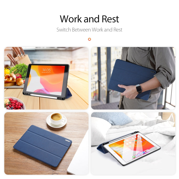 For iPad 10.2 DUX DUCIS Domo Series Horizontal Flip Magnetic PU Leather Case with Three-folding Holder & Pen Slot & Sleep / Wake-up Function, For iPad 10.2
