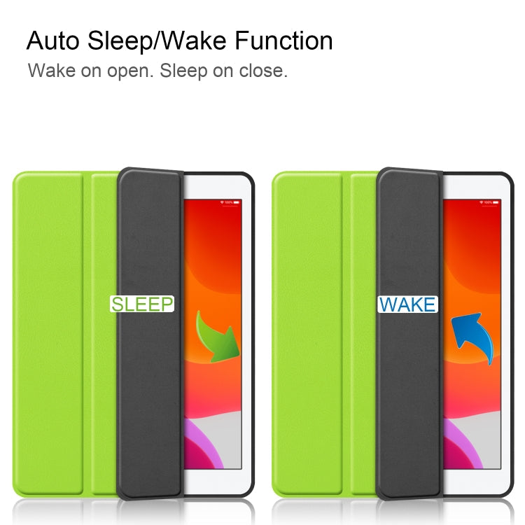 For iPad 10.2 2021 / 2020 / 2019 Custer Texture Horizontal Flip Smart TPU Leather Case with Sleep / Wake-up Function & Three-folding Holder & Pen Slot, For iPad 10.2