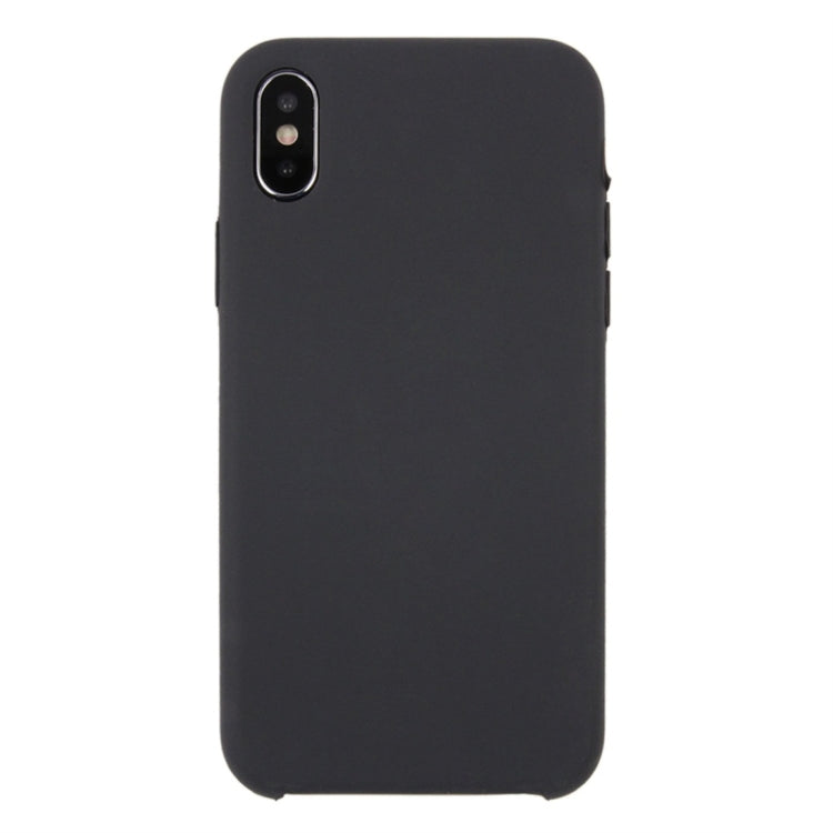 For iPhone X / XS Pure Color Liquid Silicone + PC Dropproof Protective Back Cover Case, For X, X