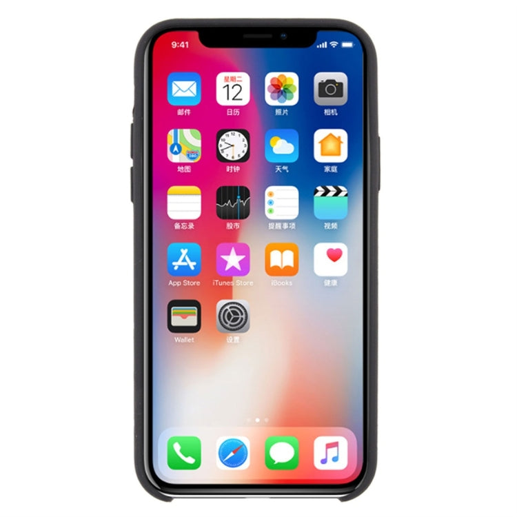 For iPhone X / XS Pure Color Liquid Silicone + PC Dropproof Protective Back Cover Case, For X, X