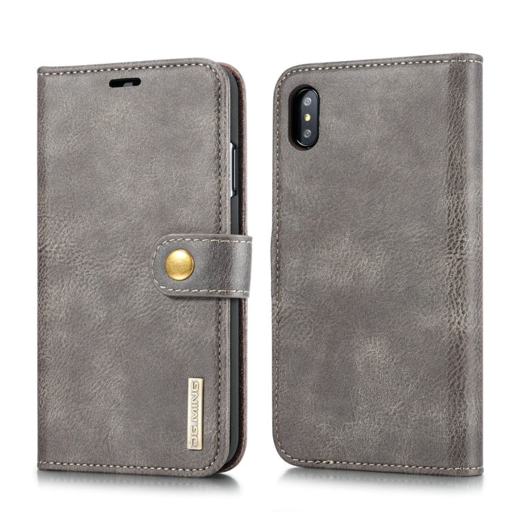 For iPhone XS Max DG.MING Crazy Horse Texture Flip Detachable Magnetic Leather Case with Holder & Card Slots & Wallet, For iPhone XS Max, iPhone XS Max