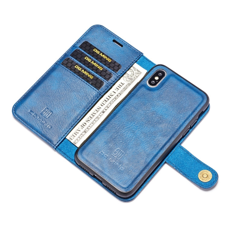 For iPhone XS Max DG.MING Crazy Horse Texture Flip Detachable Magnetic Leather Case with Holder & Card Slots & Wallet, For iPhone XS Max, iPhone XS Max