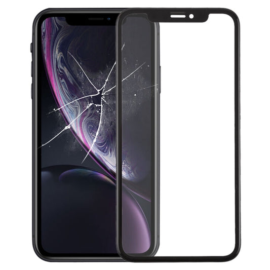 Front Screen Outer Glass Lens with Frame + OCA Optically Clear Adhesive for iPhone XR, For iPhone XR (Frame+OCA)