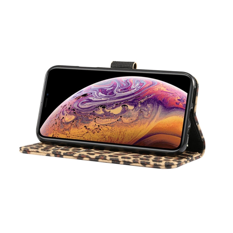 For iPhone XS Leopard Pattern Horizontal Flip Leather Case with Holder & Card Slots, For XS