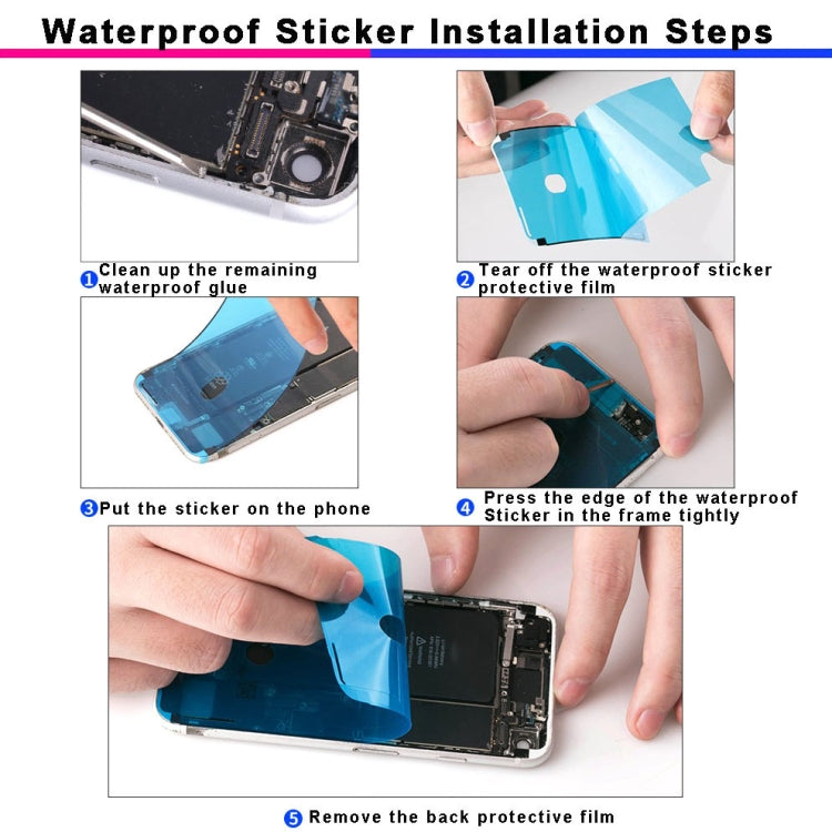 100 PCS LCD Frame Bezel Waterproof Adhesive Stickers for iPhone XS