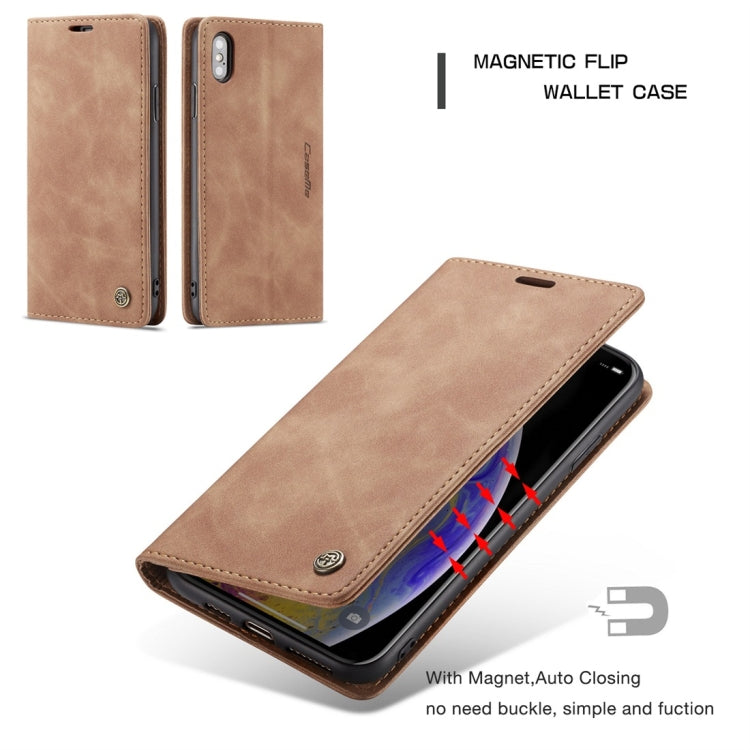 For iPhone X / XS CaseMe-013 Multifunctional Retro Frosted Horizontal Flip Leather Case with Card Slot & Holder & Wallet, For iPhone X / XS