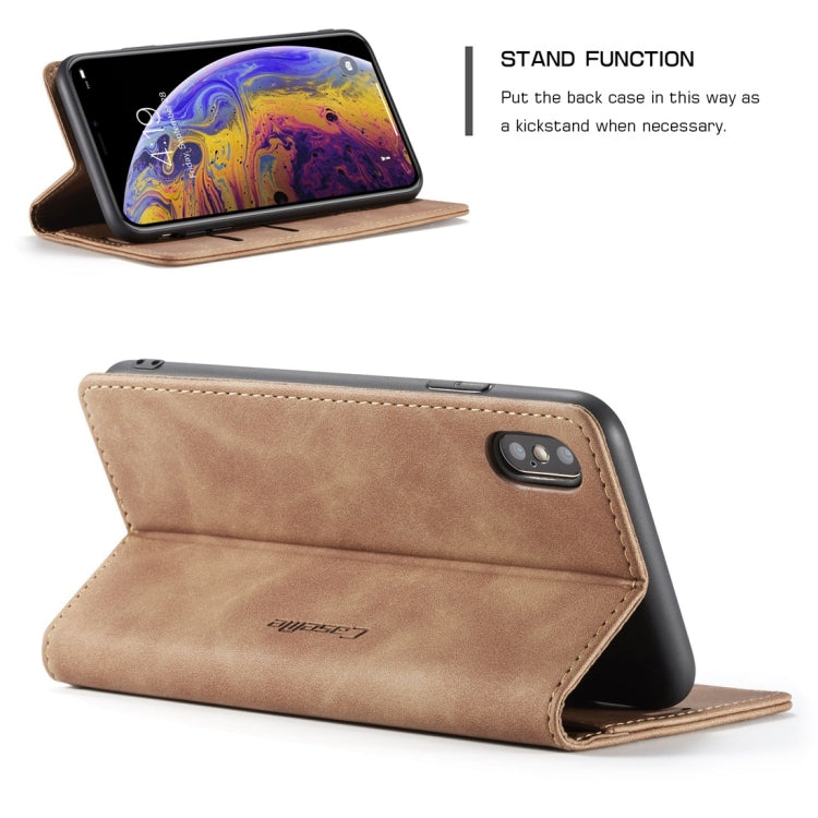 For iPhone X / XS CaseMe-013 Multifunctional Retro Frosted Horizontal Flip Leather Case with Card Slot & Holder & Wallet, For iPhone X / XS