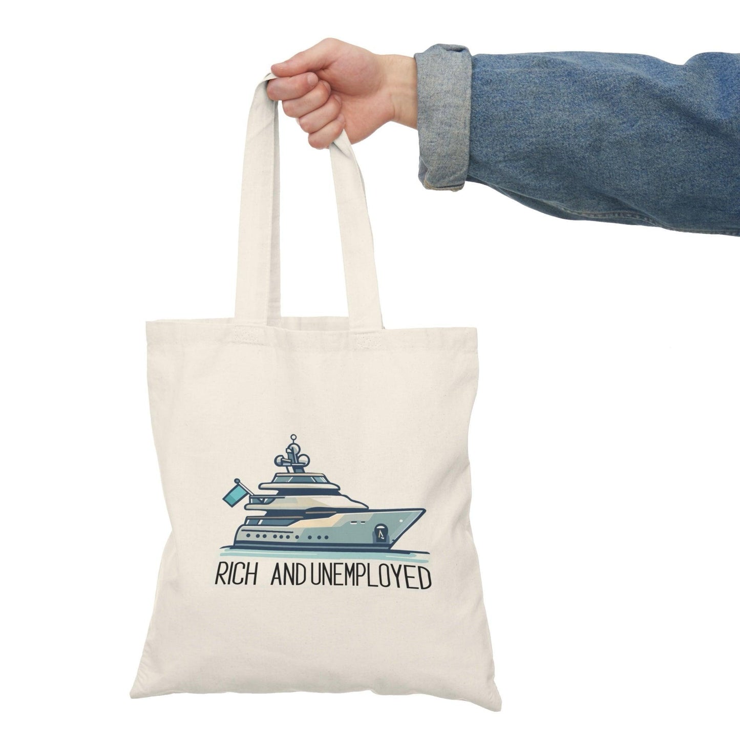 Rich and Unemployed Yacht Satire Tote Bag
