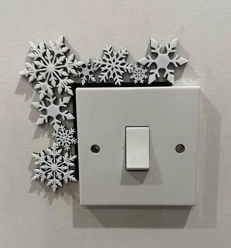3D Printed Snowflake Light Switch Frame | Christmas Home Decor | Festive Wall Decoration | Winter Room Accent