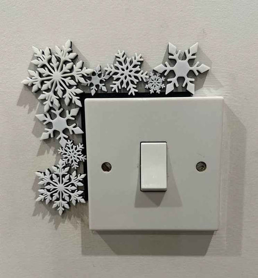 3D Printed Snowflake Light Switch Frame | Christmas Home Decor | Festive Wall Decoration | Winter Room Accent