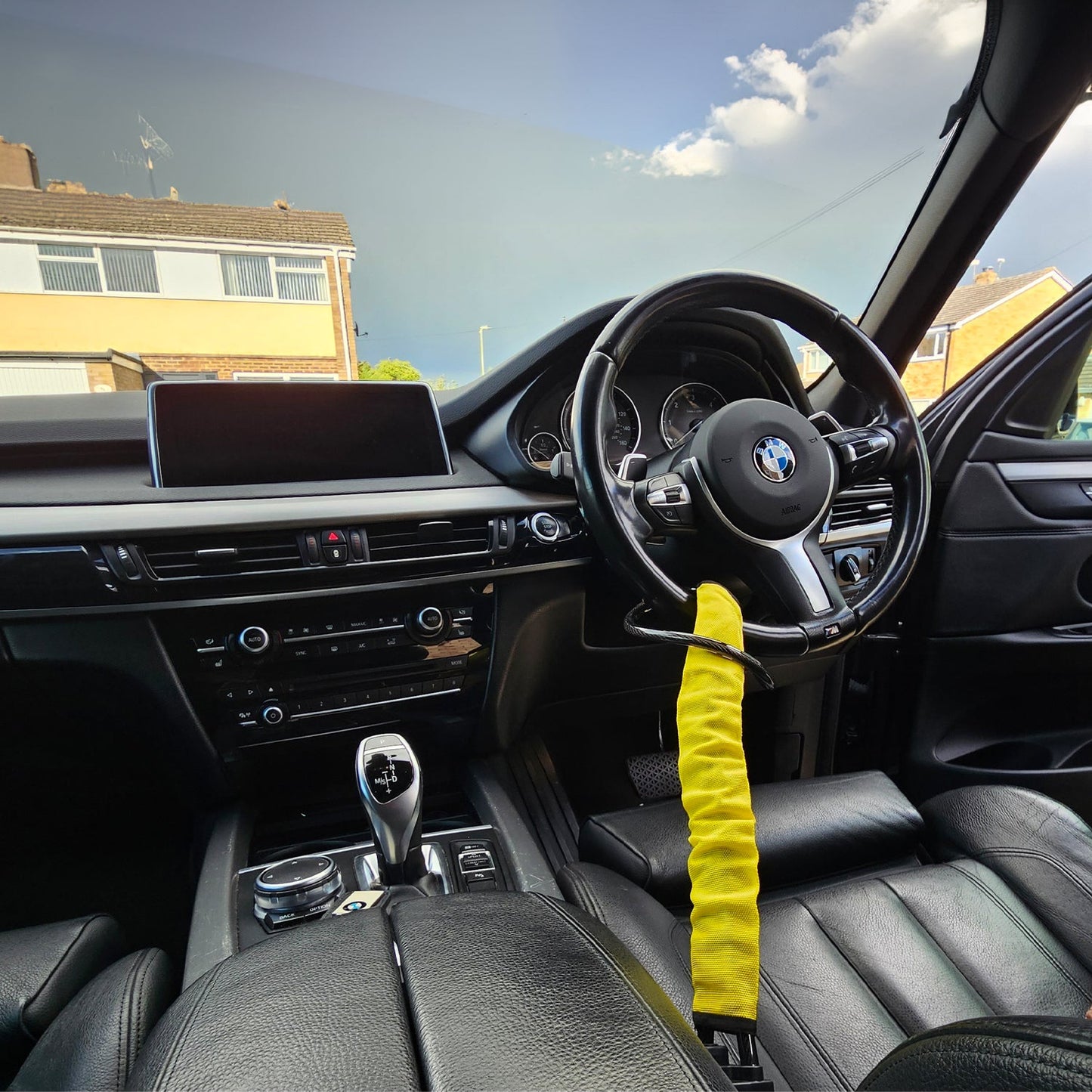 WheeLock Car Security Anti-Theft Steering Wheel Seat Belt Lock with 3 Keys for Cars, SUVs, Vans