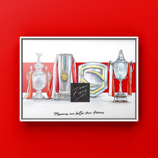 Hull Kingston Rovers Historic Trophy Winners Inspired Rugby Print