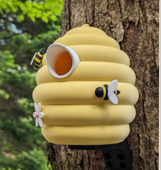 Beehive Bird Box – Cute 3D Printed Outdoor Birdhouse with Bees & Flowers | Fun Garden Decor | Gift For Mum | Nest Box