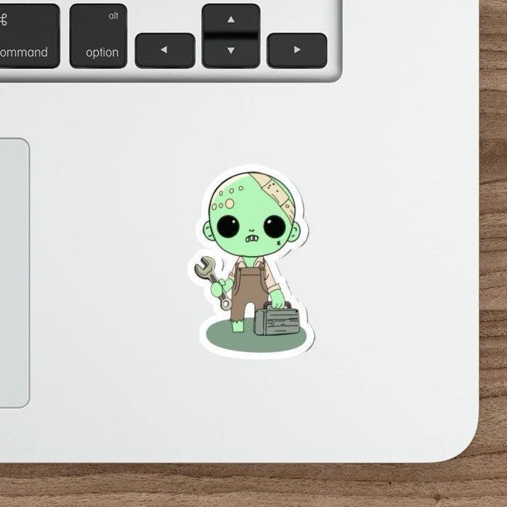 Cartoon Zombie with Tool Sticker