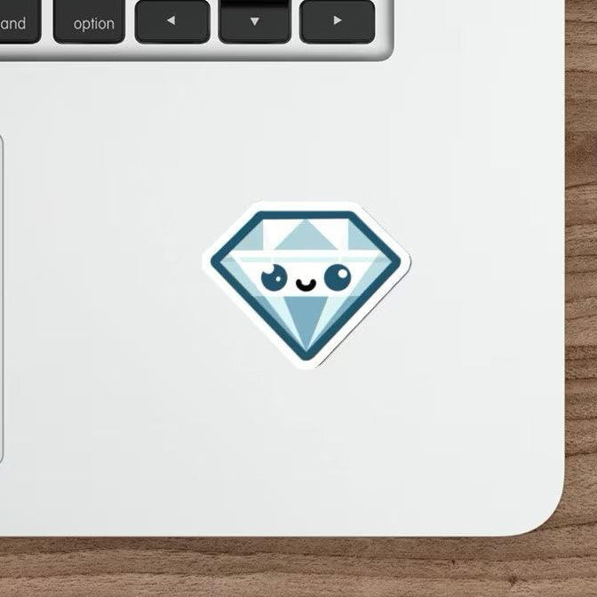 Blue Diamond Cartoon Sticker