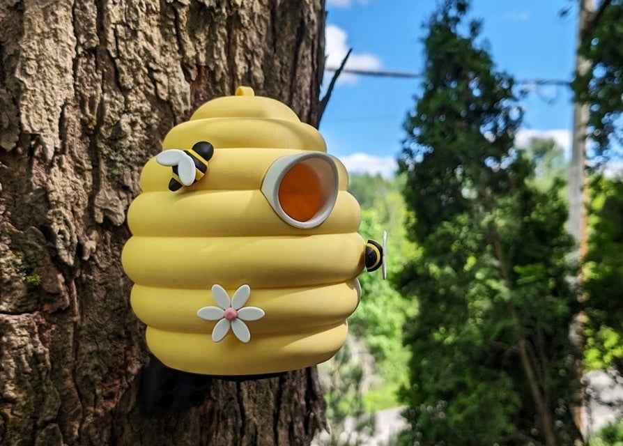 Beehive Bird Box – Cute 3D Printed Outdoor Birdhouse with Bees & Flowers | Fun Garden Decor | Gift For Mum | Nest Box