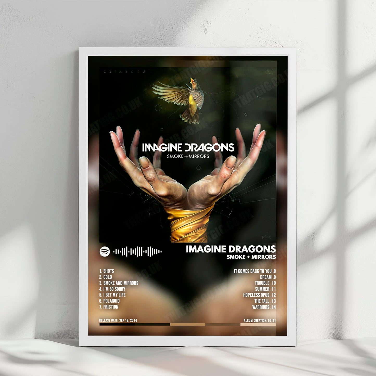 Imagine Dragons "Smoke + Mirrors  " Album Cover Poster - with Complete Tracklist