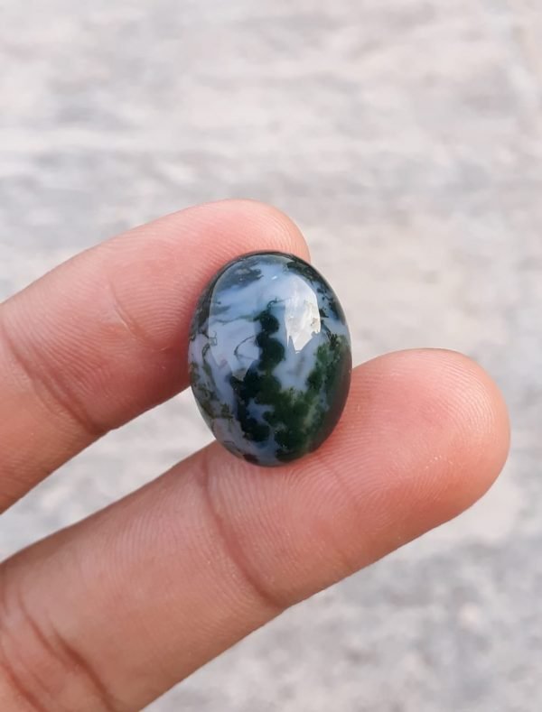 13.7ct Moss Agate - Green Moss Agate - Indian Moss Agate - 15x20mm