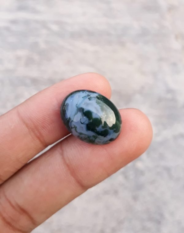 13.7ct Moss Agate - Green Moss Agate - Indian Moss Agate - 15x20mm