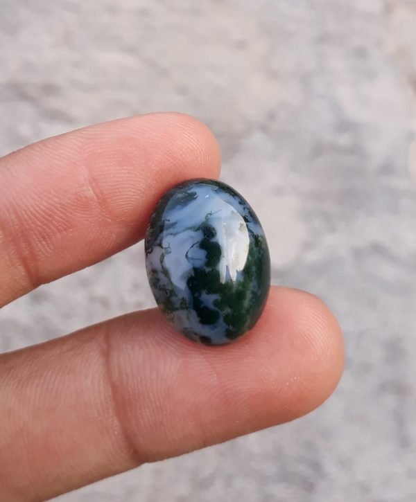 13.7ct Moss Agate - Green Moss Agate - Indian Moss Agate - 15x20mm