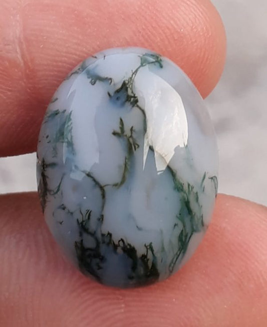 15.1ct Moss Agate - Green Moss Agate - Indian Moss Agate - 15x20mm