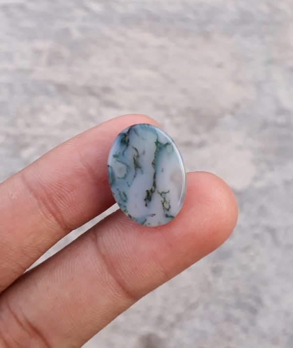 15.1ct Moss Agate - Green Moss Agate - Indian Moss Agate - 15x20mm