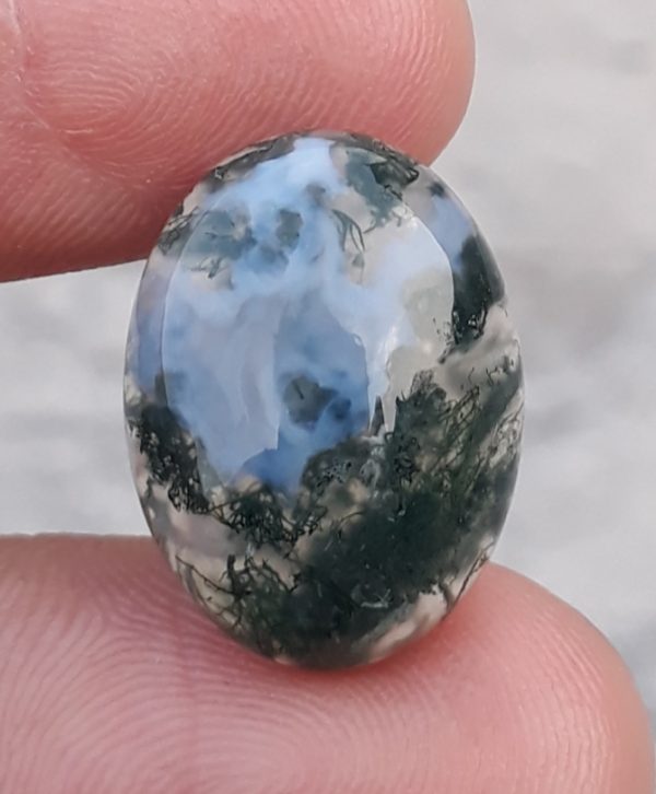 13.2ct Moss Agate - Green Moss Agate - Indian Moss Agate - 15x20mm