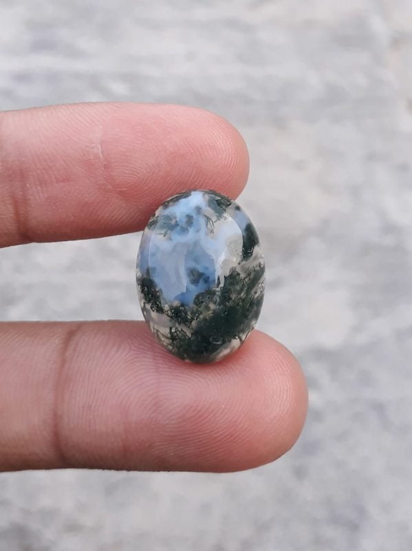 13.2ct Moss Agate - Green Moss Agate - Indian Moss Agate - 15x20mm