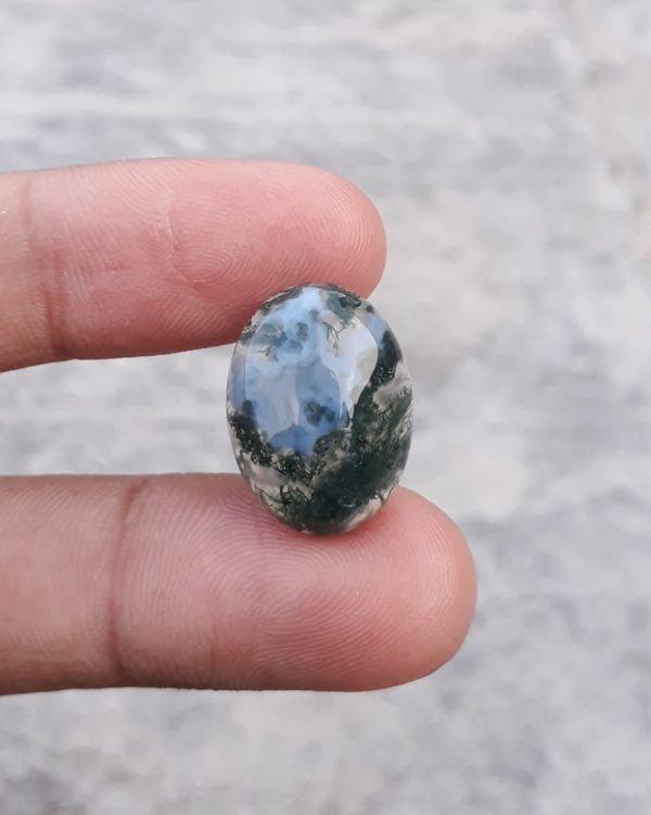 13.2ct Moss Agate - Green Moss Agate - Indian Moss Agate - 15x20mm