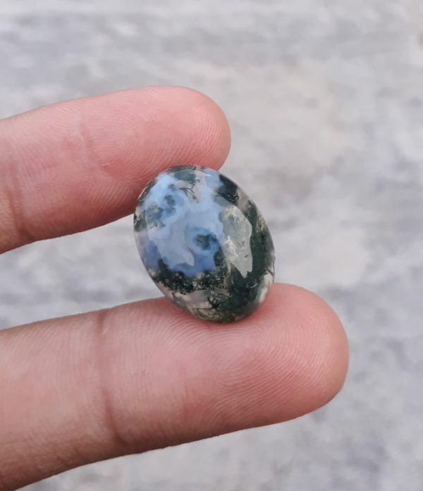 13.2ct Moss Agate - Green Moss Agate - Indian Moss Agate - 15x20mm