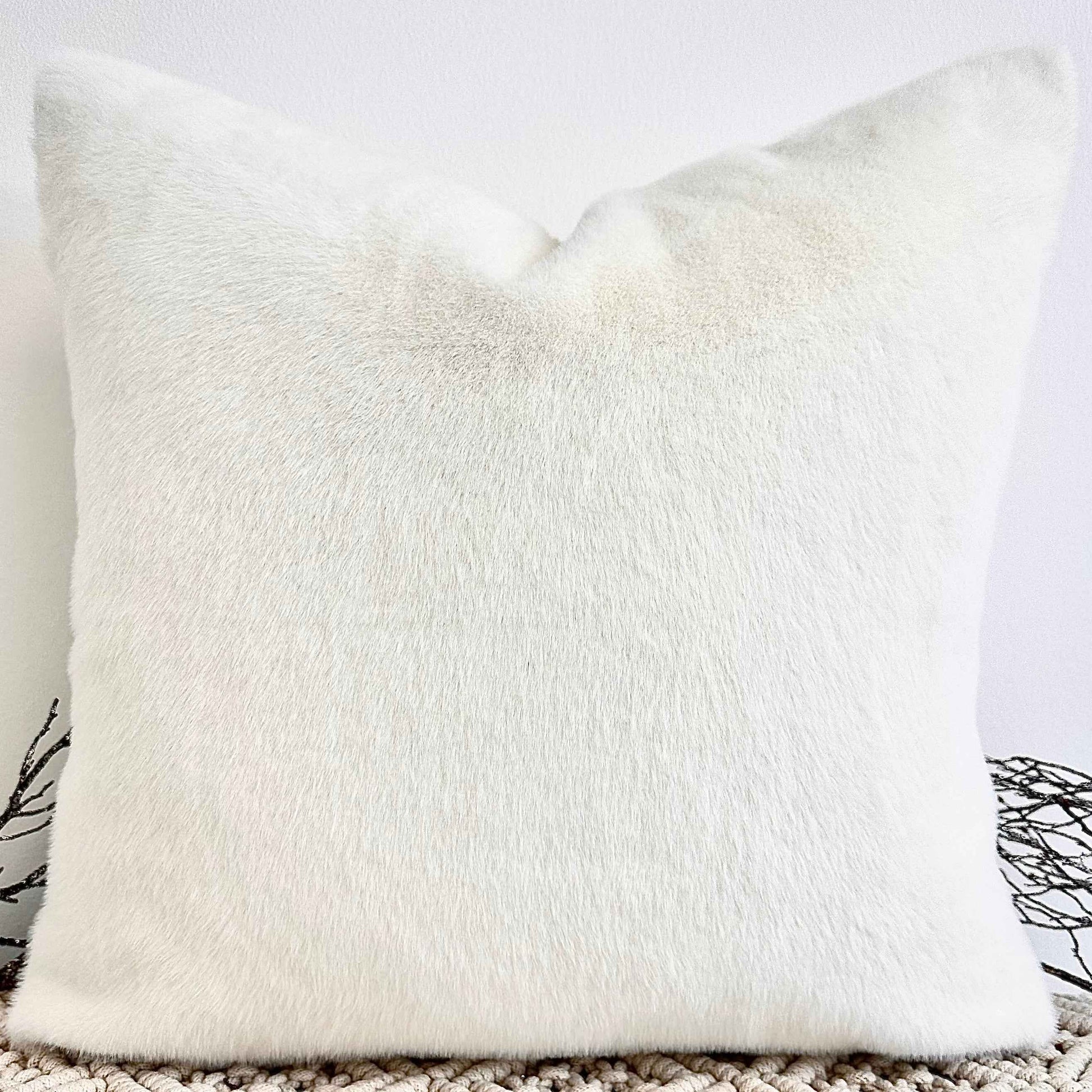 The Couture Cushion - The Luxury Ivory Faux Fur - Style No 117